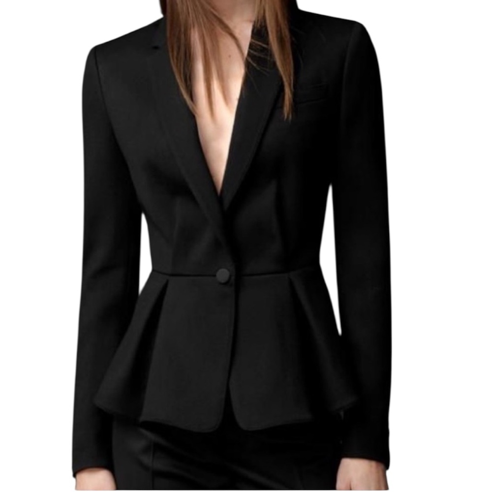 BURBERRY Black Peplum Blazer, SIZE USA 2 , stunning, elegant